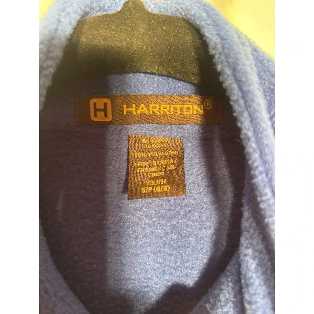 Harriton Youth Small Full-Zip‎ Fleece Royal Blue MM8